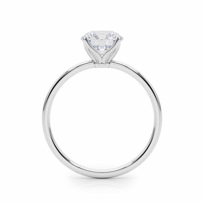 1CT Round Real Moissanite 18K Gold White Classic Solitaire Engagement Ring