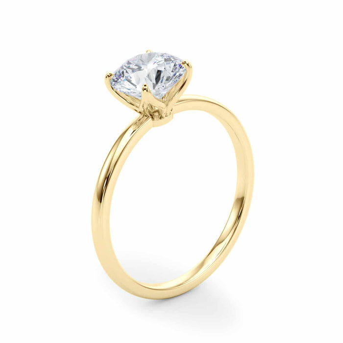 1CT Round Real Moissanite 18K Gold Classic Solitaire Engagement Ring