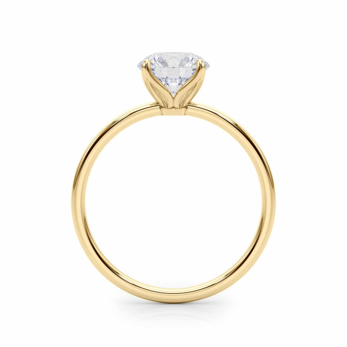 1CT Lab-Grown Diamond 18K Gold Classic Solitaire Round Engagement Ring