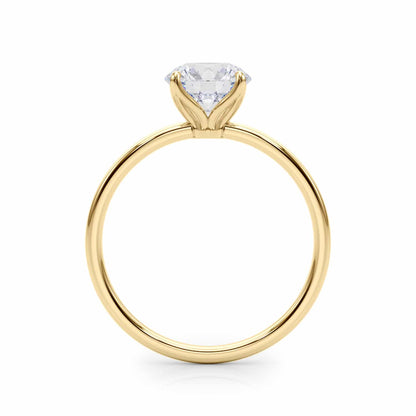1CT Round Real Moissanite 18K Gold Classic Solitaire Engagement Ring
