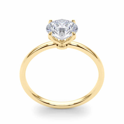 1CT Round Real Moissanite 18K Gold Classic Solitaire Engagement Ring