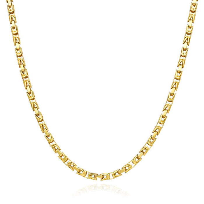 10K Yellow Gold 4mm Byzantine Chain (Hollow) 20"-26"