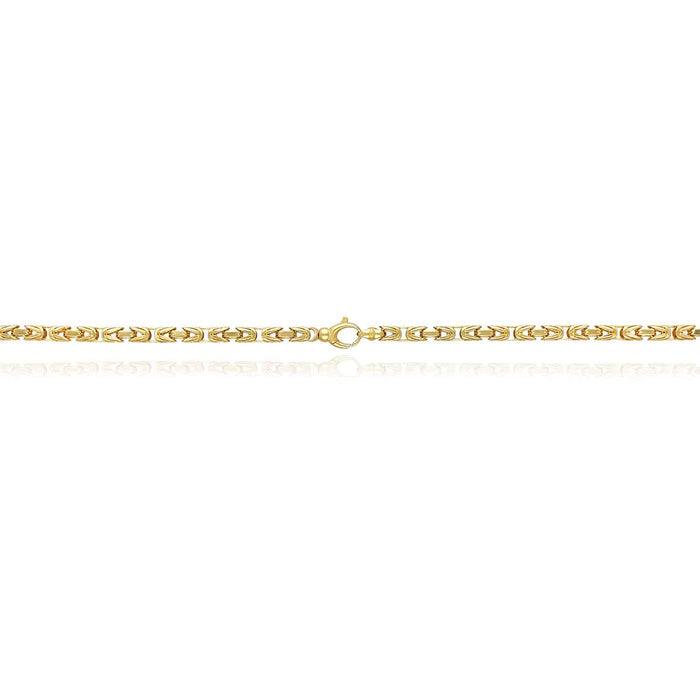 10K Yellow Gold 4mm Byzantine Chain (Hollow) 20"-26"