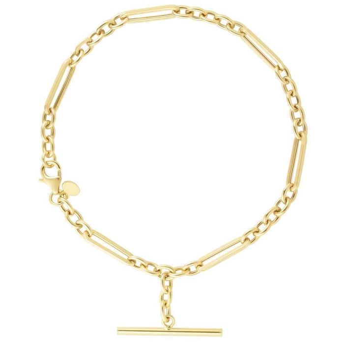 14K Yellow Gold 4mm Rolo Toggle Bracelet (Hollow) 7.5"