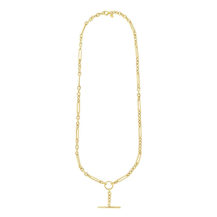 14K Yellow Gold 4mm Rolo Toggle Chain (Hollow) 18"