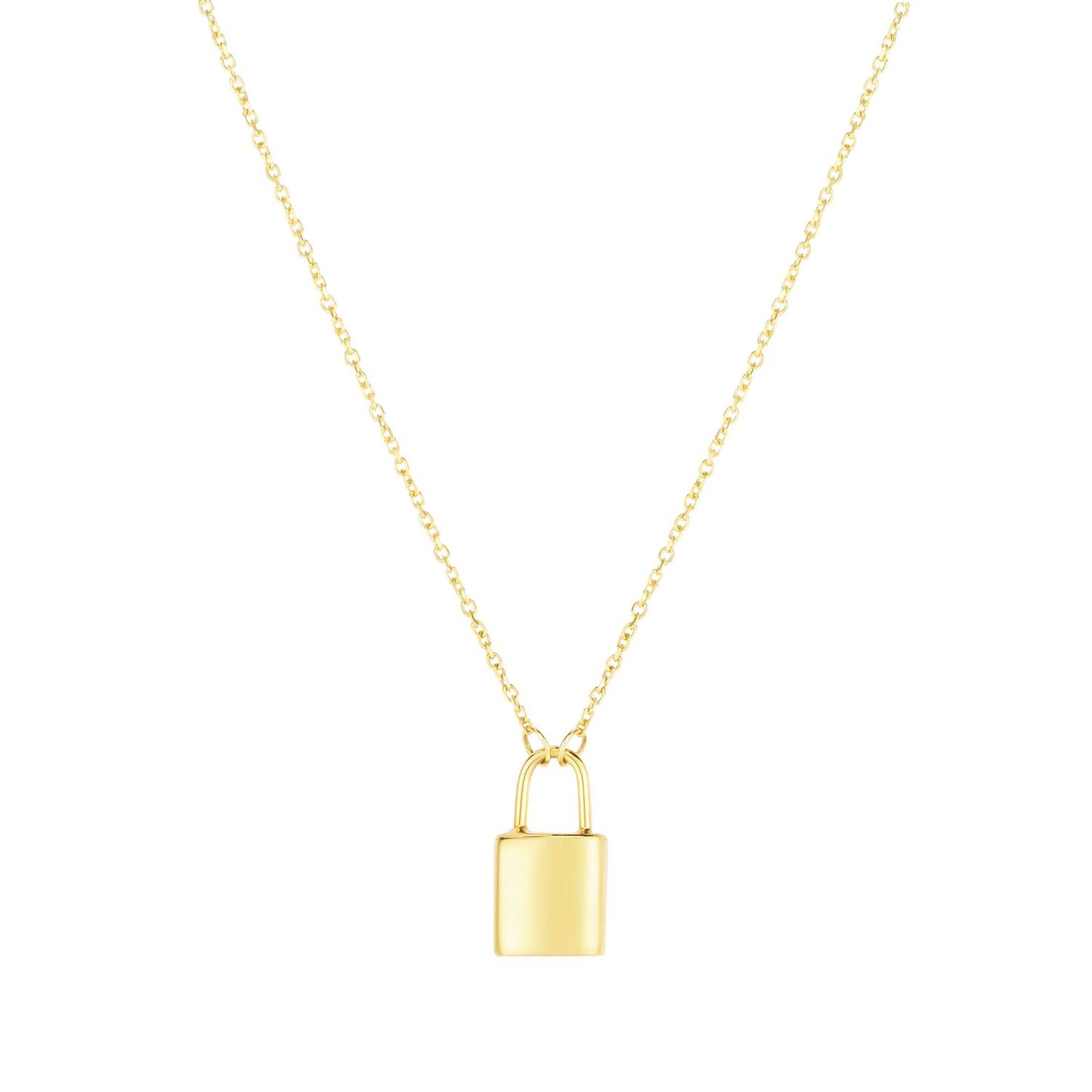 14K Yellow Gold 1.5mm Cable Lock 0.55" Adjustable 16"-18" Necklace