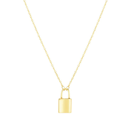 14K Yellow Gold 1.5mm Cable Lock 0.55" Adjustable 16"-18" Necklace