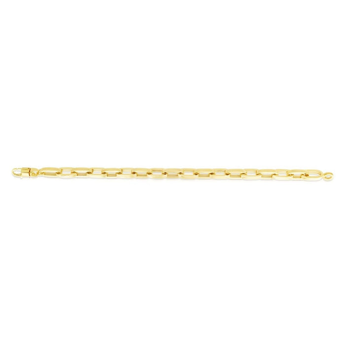 14K Yellow Gold 7.5mm Paperclip Bracelet (Hollow) 8.5"