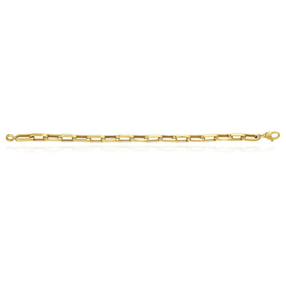 14K Gold Yellow 7mm Men's Paperclip Bracelet 8.5"