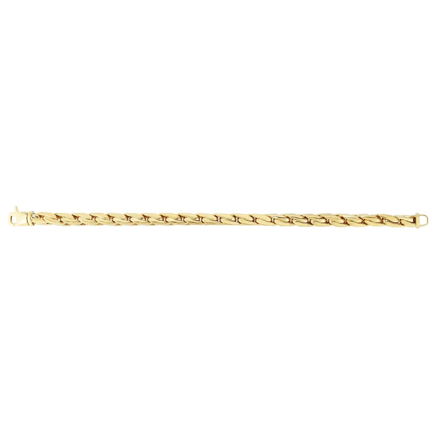 14K Gold Yellow 5.5mm Twisted Square Curb Bracelet 8.5"