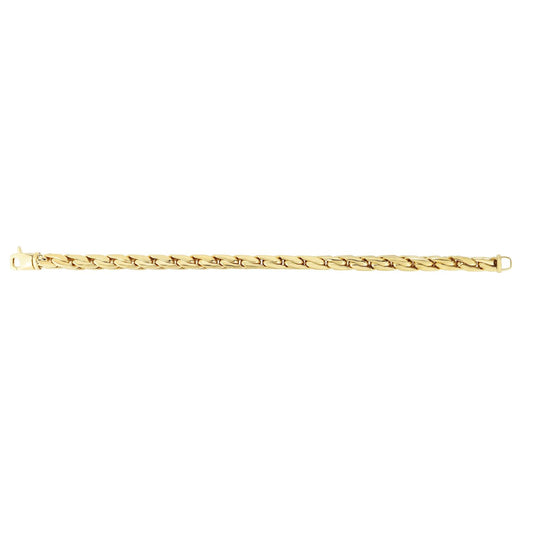 14K Gold Yellow 5.5mm Twisted Square Curb Bracelet 8.5"