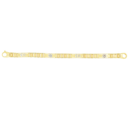 14K Gold Yellow Sailor Wheel Nautical Anchor Railroad Jubilee Men's Bracelet 8"