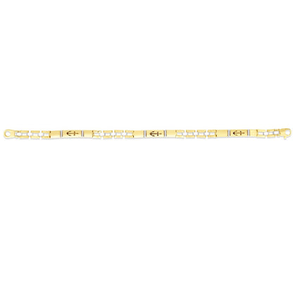 14K Gold Yellow 5mm Nautical Anchor Railroad Jubilee Men's Bracelet 8"