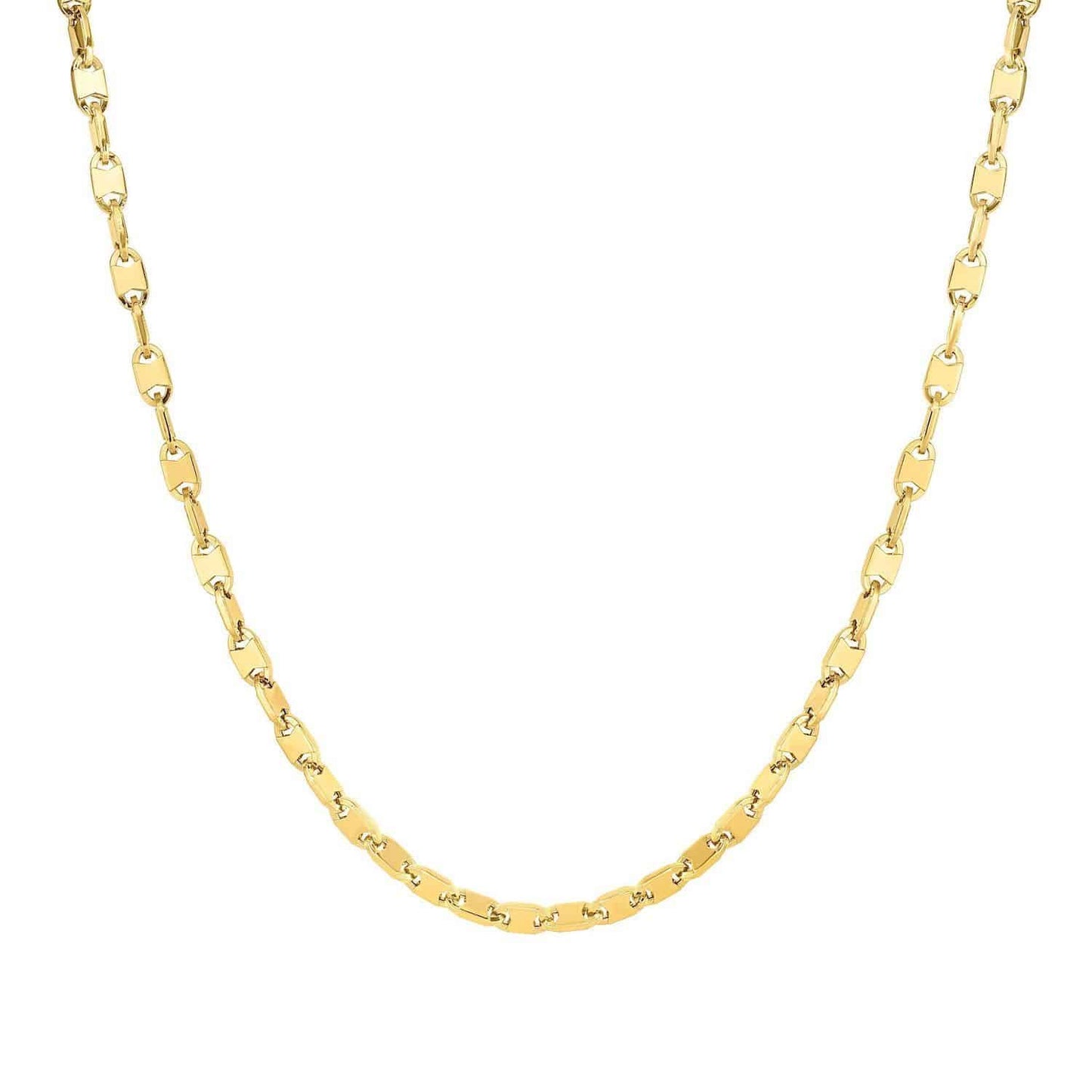 14K Yellow Gold 5mm Hollow Fancy Mariner Anchor Chain 22"