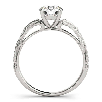 1.05CTW Real Diamond & Moissanite 18K Real Gold White Classic Engagement Ring