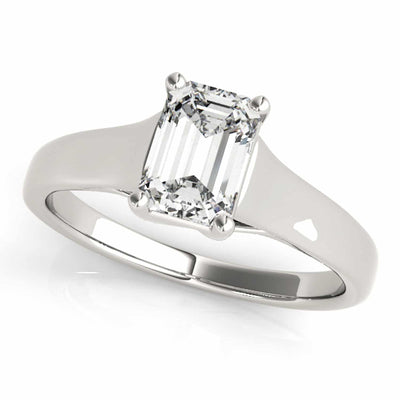 1CT Lab-Grown Diamond Emerald 18K Gold White Trellis Solitaire Engagement Ring