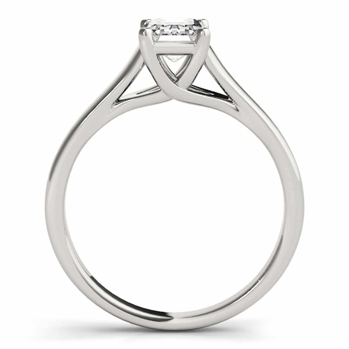 1CT Lab-Grown Diamond Emerald 18K Gold White Trellis Solitaire Engagement Ring