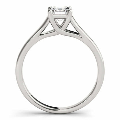1CT Lab Grown Diamond Emerald 18K Gold White Trellis Solitaire Engagement Ring