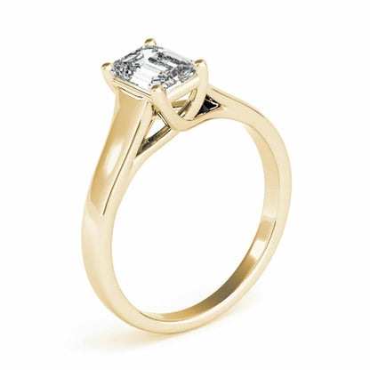 1CT Lab Grown Diamond 18K Gold Yellow Emerald Trellis Solitaire Engagement Ring