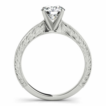 2CT Real Moissanite 18K Gold White Antique-Style Filigree Engagement Ring