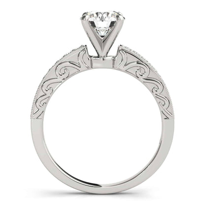 1.15CTW Real Diamond Moissanite 18K Gold White Antique-Style Engagement Ring