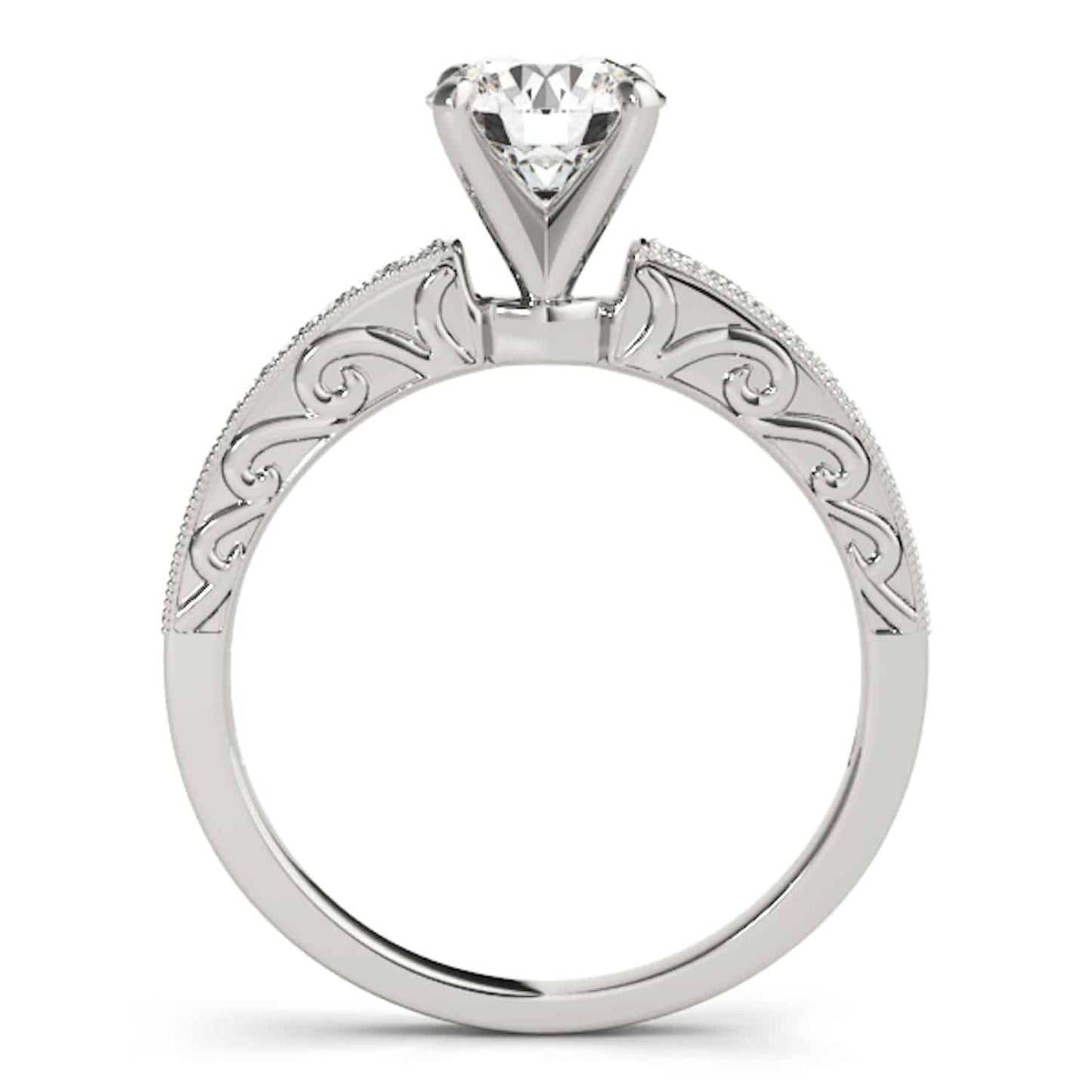 2.15CTW Real Diamond Moissanite 18K Gold White Antique-Style Engagement Ring