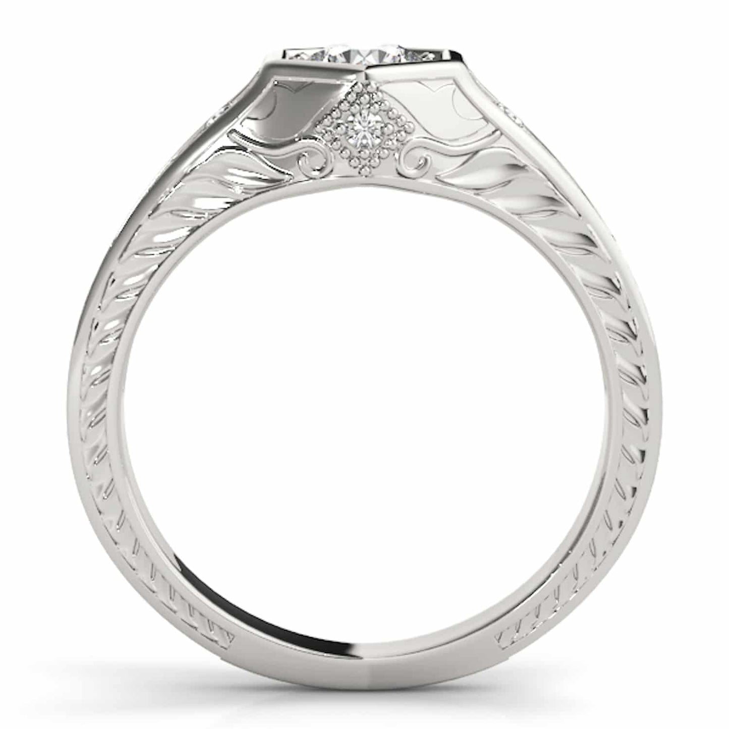1.05CTW Real Diamond & Moissanite 18K Gold White Hexagon Engagement Ring