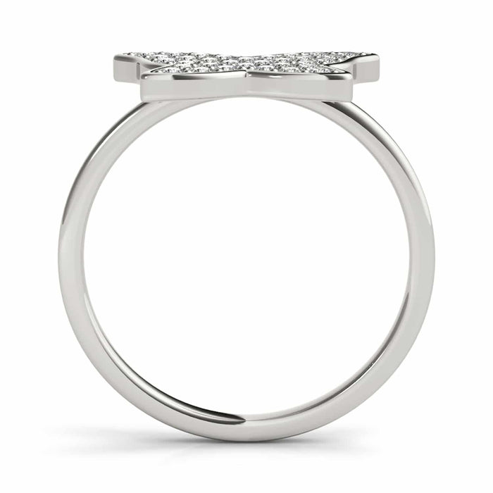 14K White Gold 0.35CT. TW Natural Diamonds Butterfly Cocktail Ring