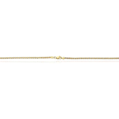 14K Yellow Gold 2.5mm Diamond-Cut Ice Pave Mesh Chain Necklace 16"-24"