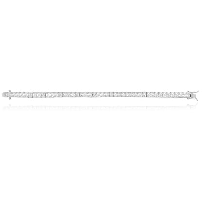 14K White Gold Over Silver CZ Princess Cut Tennis Bracelet 7.5"