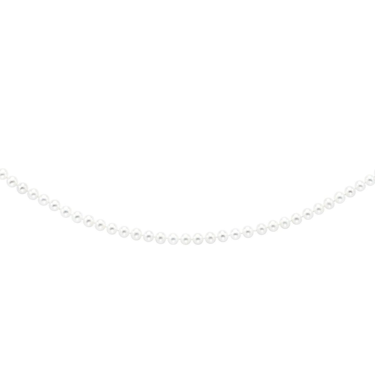 14K Gold 7.0mm White Cultured Pearl Strand Necklace 16"-20"