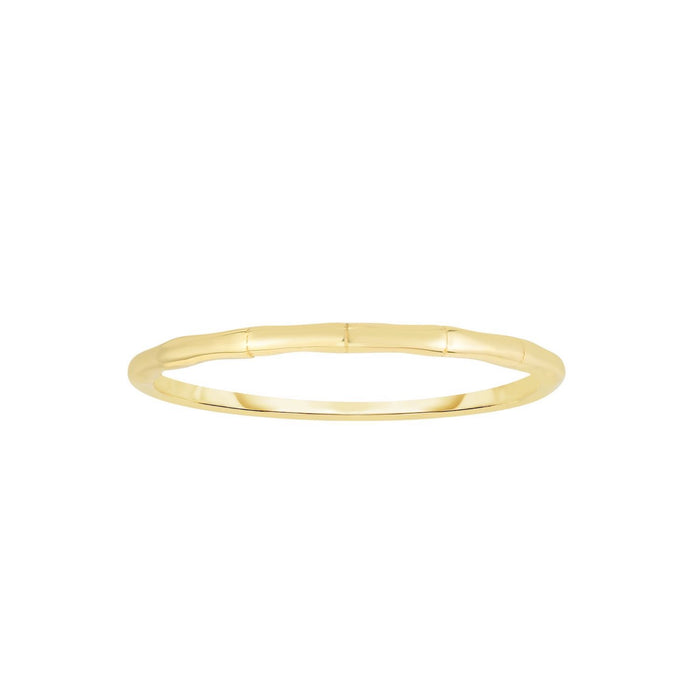 14K Gold Yellow 1.4mm Bamboo Stackable Band Ring