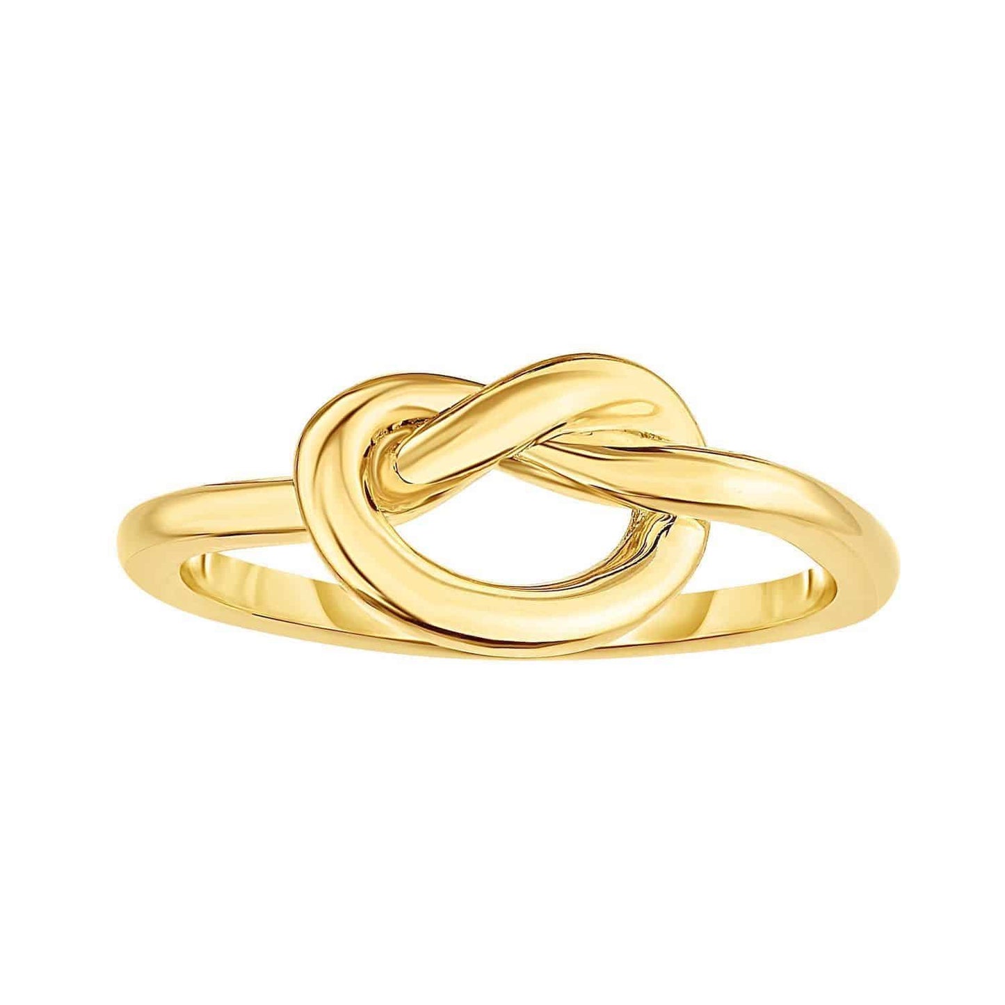 14K Real Gold Yellow Love Knot Promise Ring