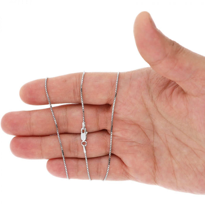 Sterling Silver 1mm Box Lobster Chain (Solid Links) 16"-24"