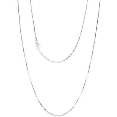 Sterling Silver 1mm Box Lobster Chain (Solid Links) 16"-24"