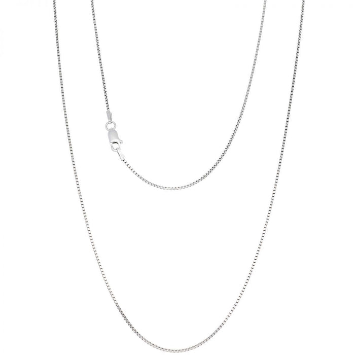Sterling Silver 1mm Box Lobster Chain (Solid Links) 16"-24"