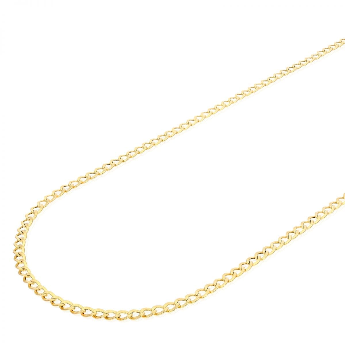 14K Real Gold Hollow 3.5mm Cuban Curb Chain Necklace 18"-26"