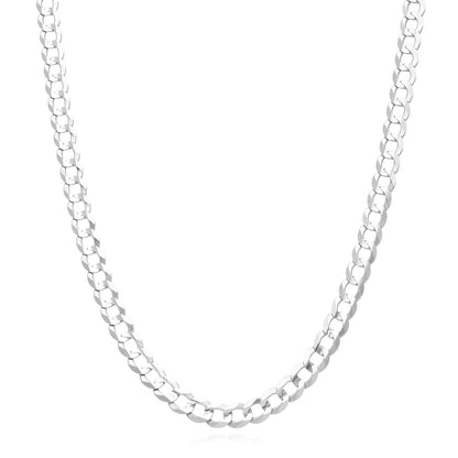 Solid 14K White Gold 5.7mm Cuban Curb Chain Necklace 20"-24"