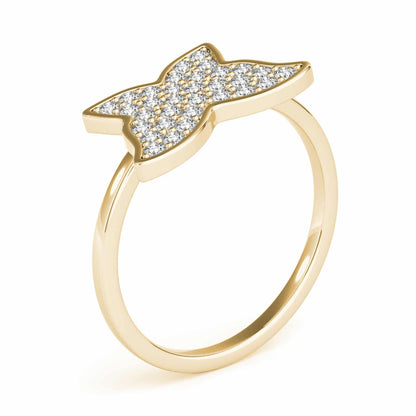 14K Gold Yellow 0.35CT. TW Natural Diamonds Butterfly Cocktail Ring
