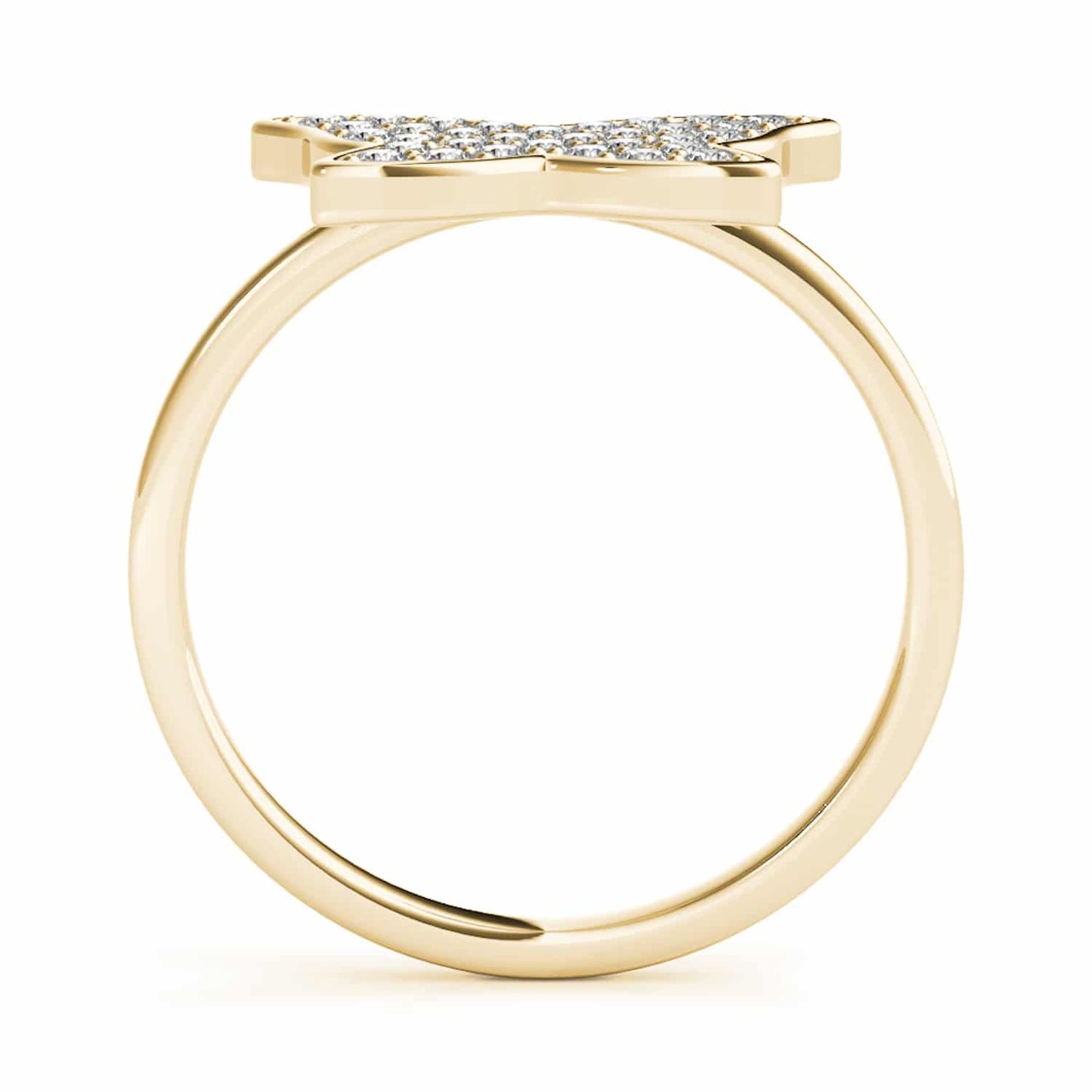 14K Gold Yellow 0.35CT. TW Natural Diamonds Butterfly Cocktail Ring