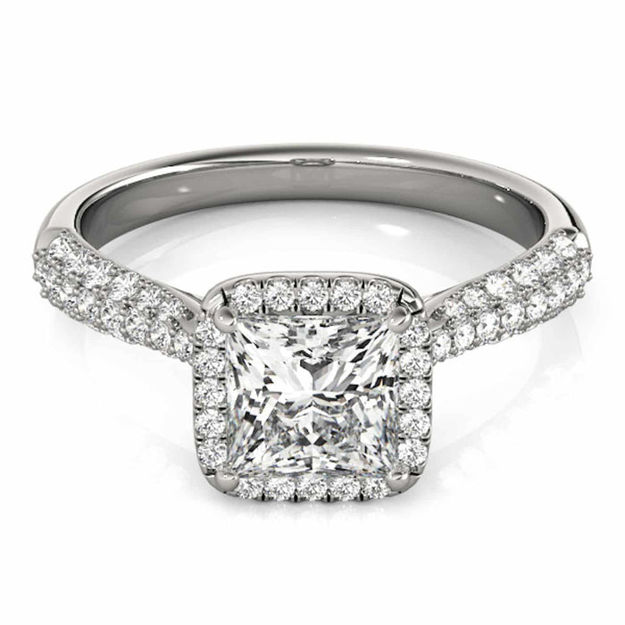 1 CT. TW Lab - Grown Diamonds 18K Gold White Princess - Cut Engagement Ring - WJD Exclusives