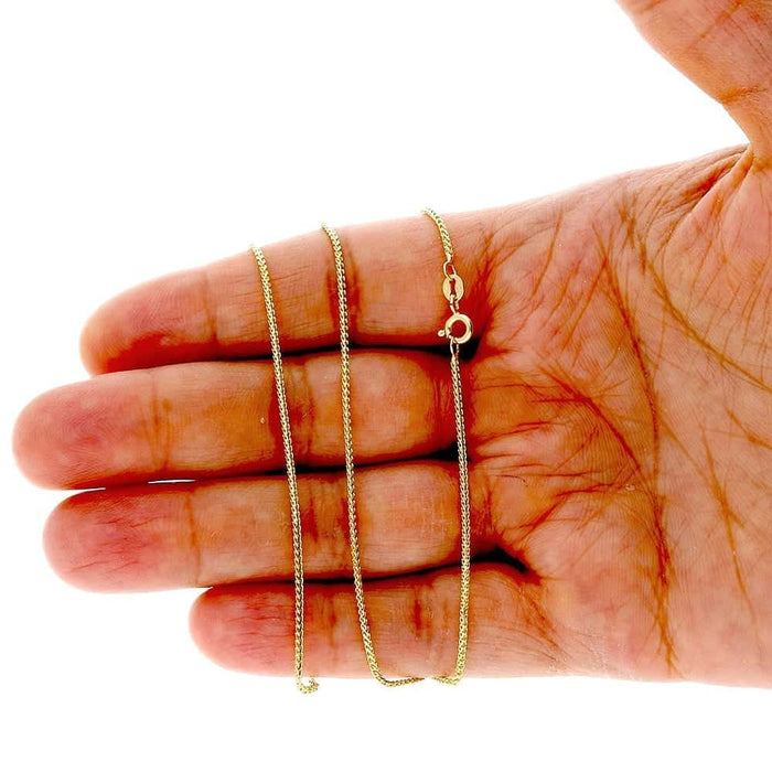 14K Yellow/White/Rose Gold 1.2mm Franco Chain (Solid Links) 16"-24"