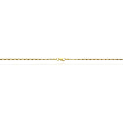 Solid 18K Yellow Gold Over Silver 1.7mm Round Box Chain Necklace 16"-24"