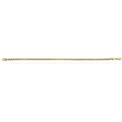 14K Gold Yellow 3.5mm Solid Round Box Bracelet 8.5"