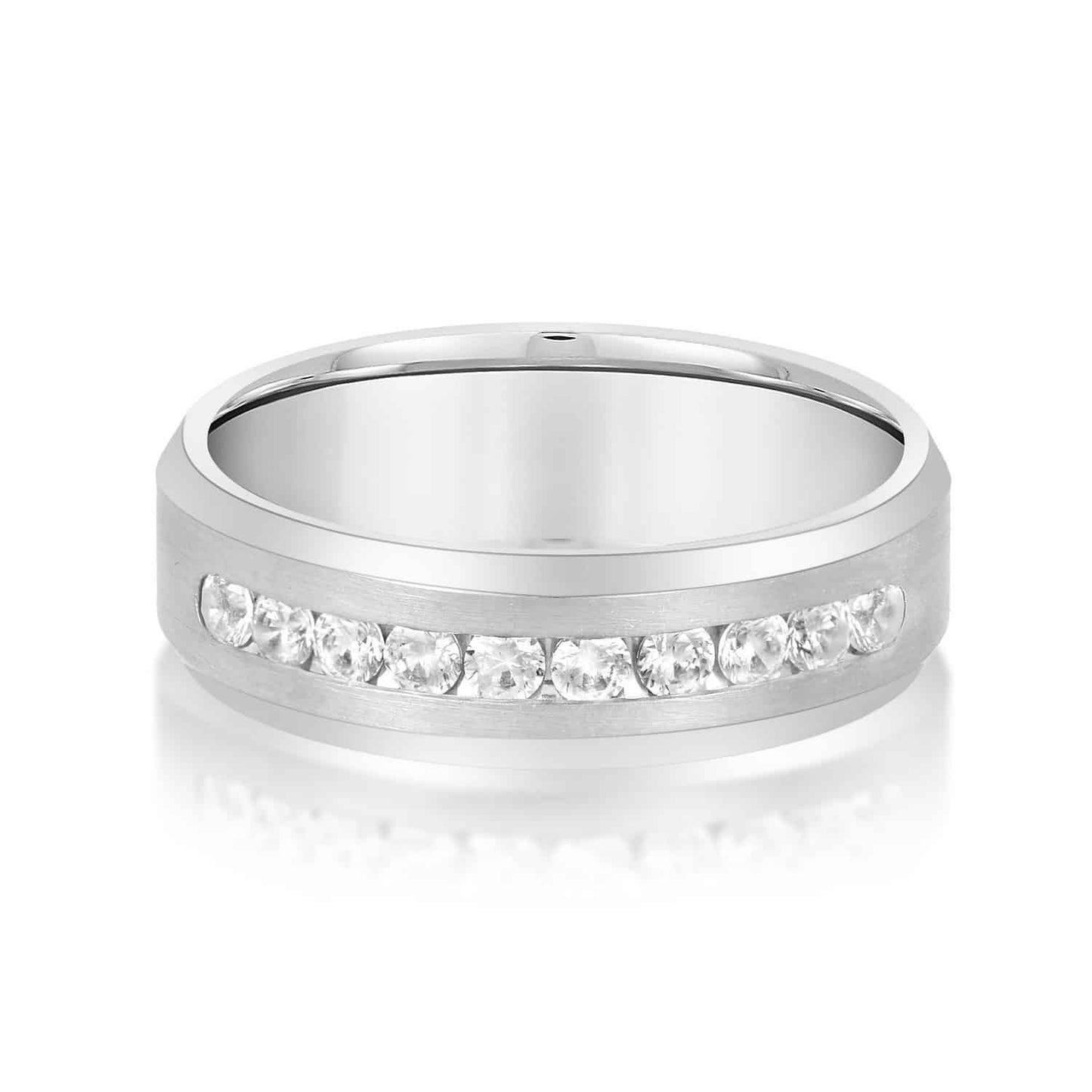 0.50CTW Real Diamonds 14K Gold White Channel Set 7mm Men's Wedding Band Ring