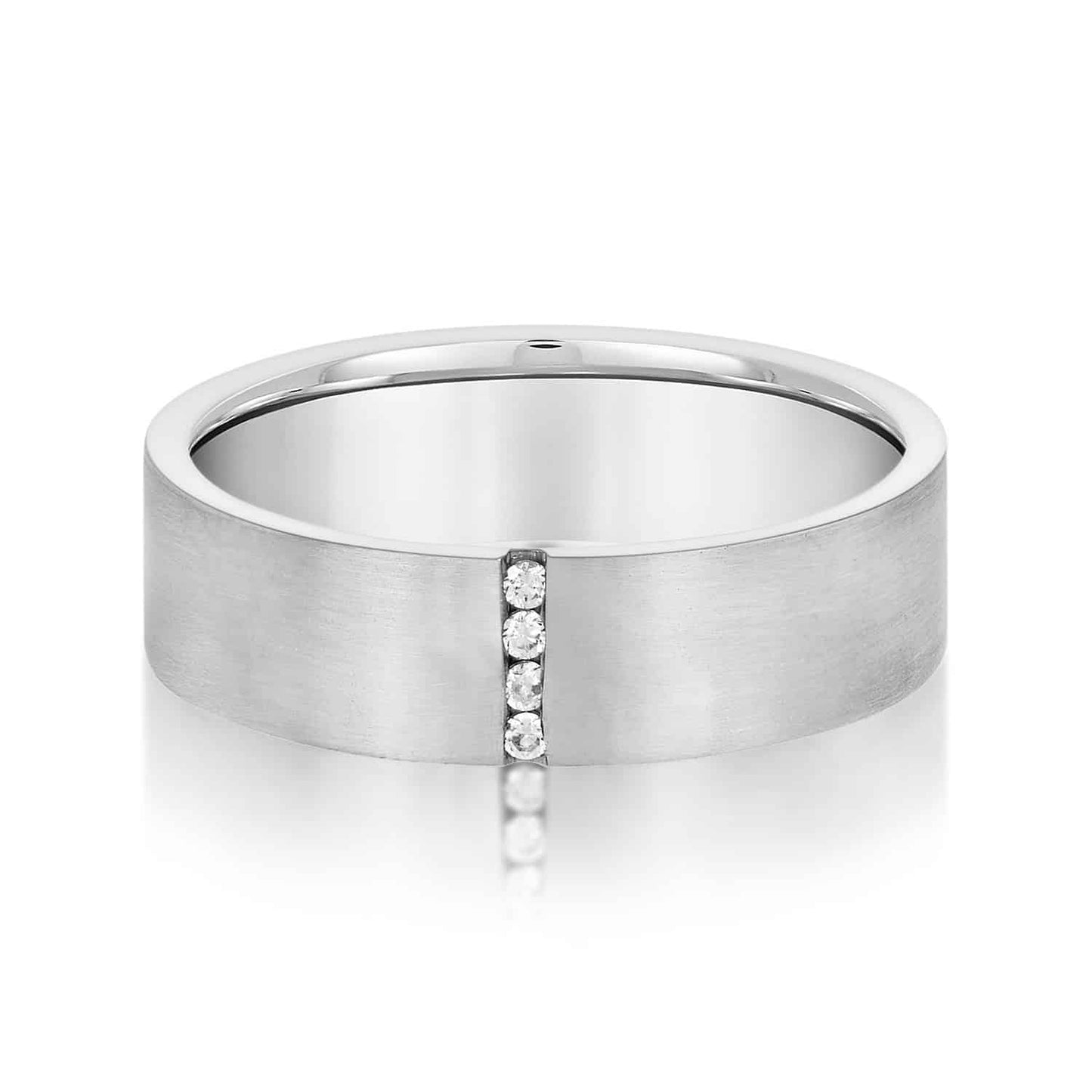 0.50CTW Real Diamond 14K Gold White 6mm Satin Finish Wedding Band Ring