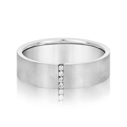 0.50CTW Real Diamond 14K Gold White 6mm Satin Finish Wedding Band Ring