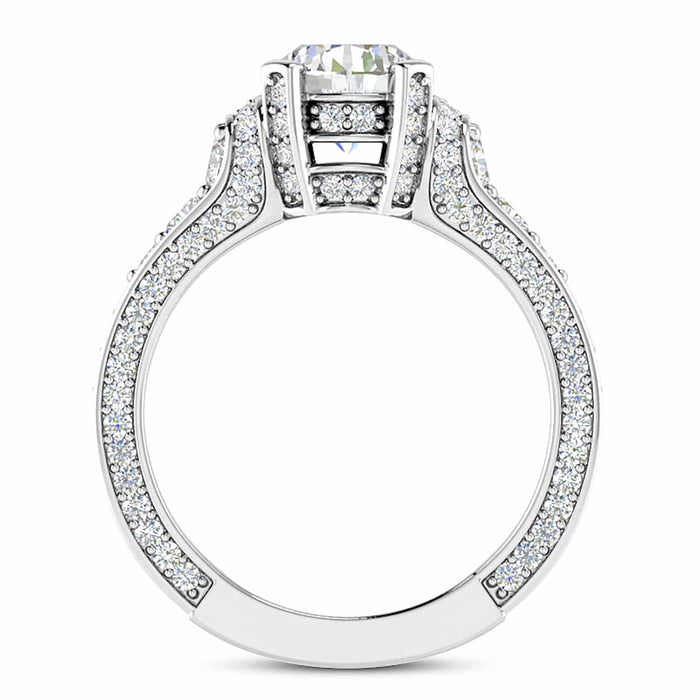 2.04CTW Lab - Grown Diamond Round - Cut 18K White Gold Engagement Ring - WJD Exclusives