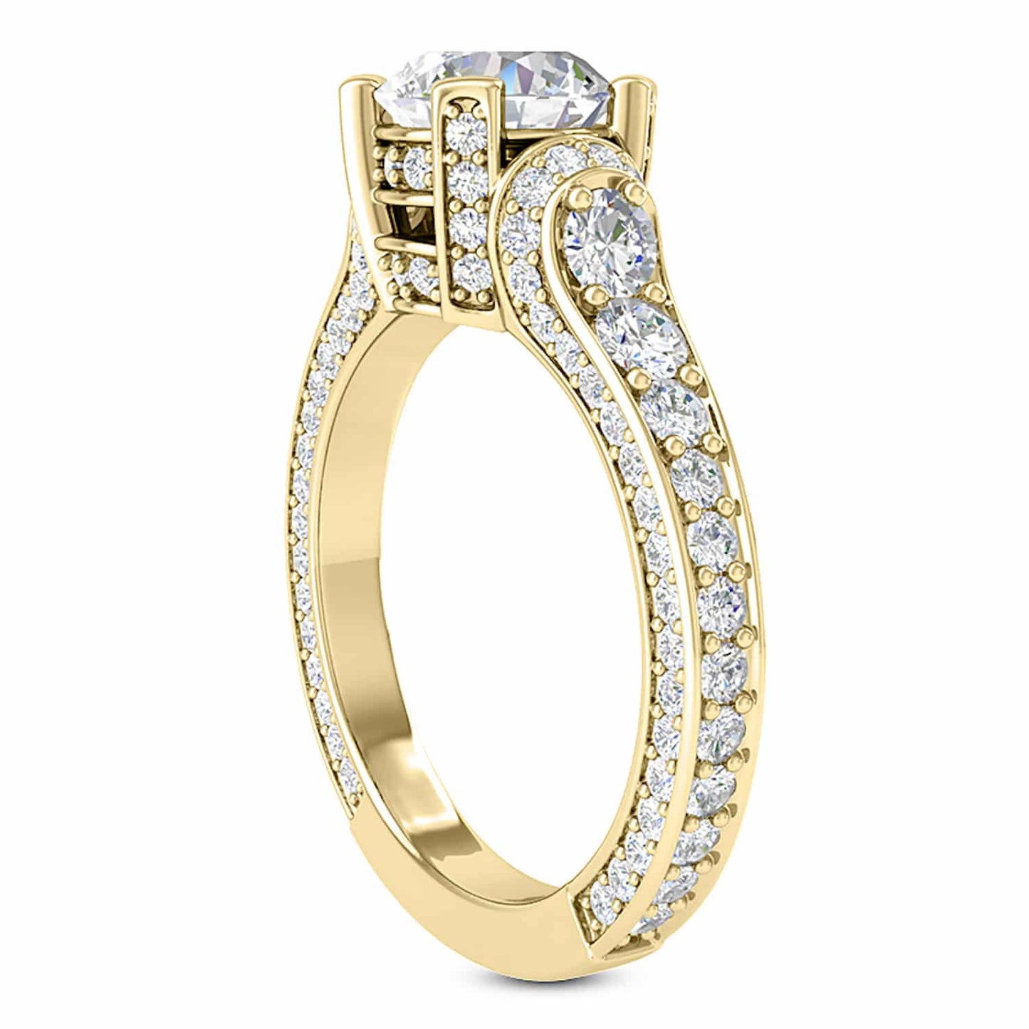 2.04CTW Lab-Grown Diamond 18K Yellow Gold Engagement Ring