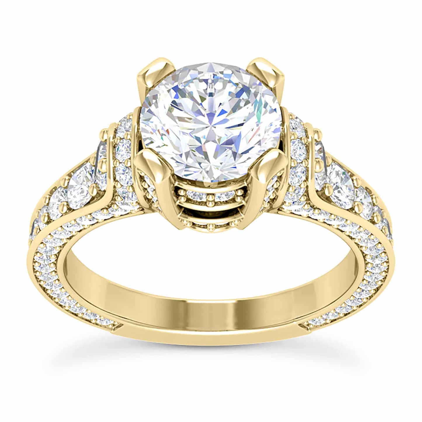 2.04CTW Lab-Grown Diamond 18K Yellow Gold Engagement Ring